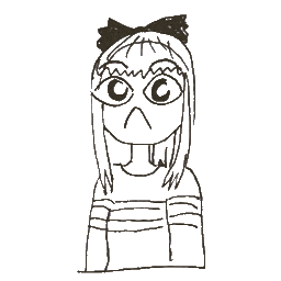 a silly drawing of a kind of lost girl who looks like a fish a bit